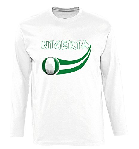Supportershop T-Shirt Nigeria L/S Herren, Weiß, fr: L (Größe Hersteller: L) von Supportershop