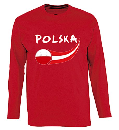 Supportershop T-Shirt Polen L/S Herren, Rot, FR: M (Größe Hersteller: M) von Supportershop