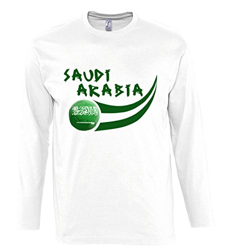 Supportershop T-Shirt Saudi-Arabien L/S Herren, Weiß, fr: L (Größe Hersteller: L) von Supportershop