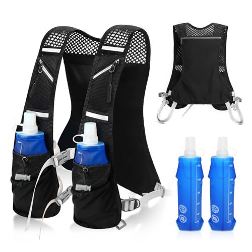 Suprbee Laufweste für Damen und Herren mit mit 2 Soft Flask 500ml, Verstellbarer Rucksack, Reflektierend, Hydrationsweste Trail Running, Atmungsaktiver Running Vest für Läufe, Radfahren, Marathons Suprbee Laufweste für Damen und Herren mit mit 2 Soft Flask 500ml, Verstellbarer Rucksack, Reflektierend, Hydrationsweste Trail Running, Atmungsaktiver Running Vest für Läufe, Radfahren, Marathons von Suprbee