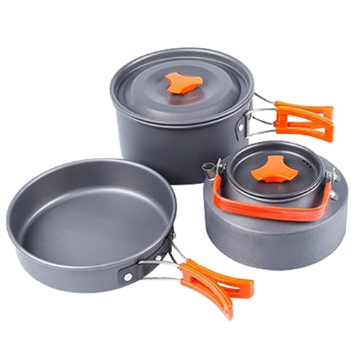 Supvox 1 Satz 3st Dreiteiliges Wasserkocher-Set Campingkocher Mit Brennern Camping-kochtopf Jet Campingkochgeschirr Aus Campingkocher Toaster Einheit Ofen Aluminiumlegierung von Supvox