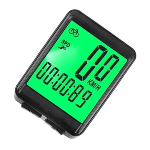 Supvox 1 Satz Fahrrad-Tachometer Radfahren Tacho Fahrräder Monitor Wasserdichter Fahrradcomputer Geschwindigkeitsmesser Zyklus Leuchtende Fahrradtachos Reiten Stoppuhr Plastik Light Green von Supvox