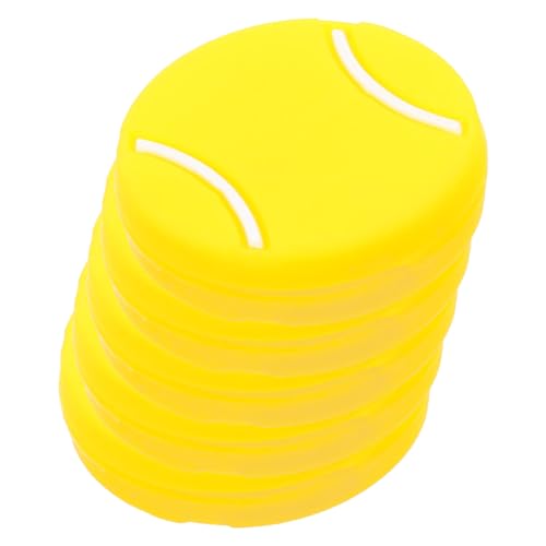 Supvox 1 Satz Flacher Tennis-Spot-schläger-stoßdämpfer Koffer Für Tennisschläger Tennisschläger-Absorber Kopf Tennisschläger Badmintonschläger Tennis Dämpfer Yellow Kieselgel 5st von Supvox