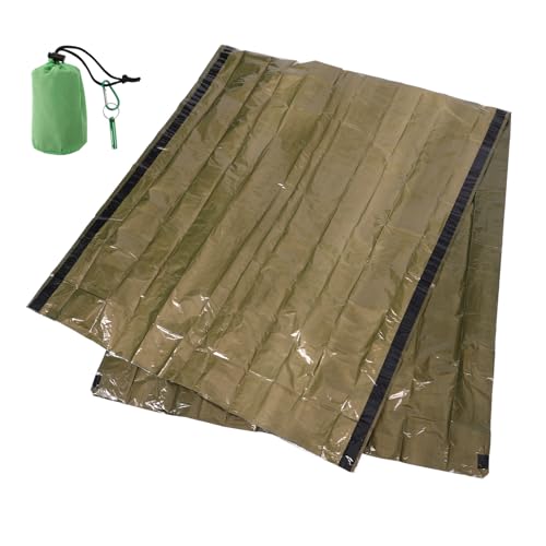 Supvox 1 Satz Outdoor-Schlafsack thermische Notfalldecke Wanderschlafsack Wanderdecken Notfall Schlafsack Camping Schlafsack Überlebensausrüstung Schlafsack für Erwachsene Polyester Green von Supvox