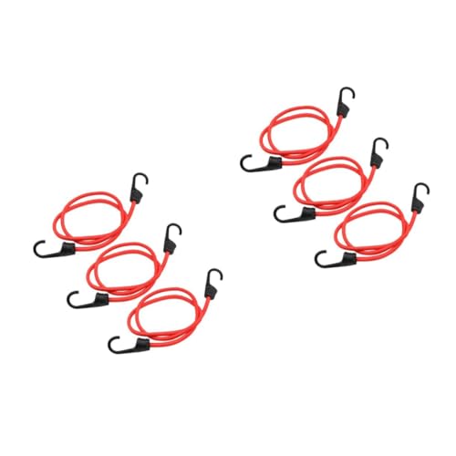 Supvox 2 Sätze Elastisches Hakenseil Befestigungsschnur Fahrradkofferraum Auto Gepäckband Ladegurt Spannband Spannriemen Bindeseil Für Gepäck Bindegerät Elastisches Seil Rot 3 Stück * 2 von Supvox