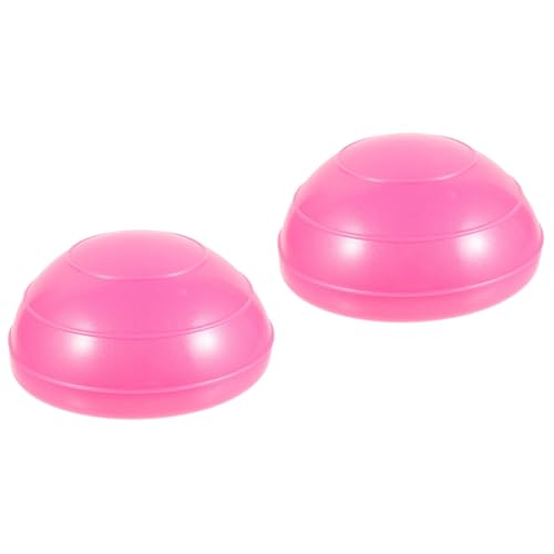 Supvox 2 Stück Training Massage Balance Ball Pilates Halbkugelball Rosenrot Cricketbälle Sport Yoga Ball Halbausgleichsball Halbkreis Gym Balance Gym Kickball Rosy PVC von Supvox