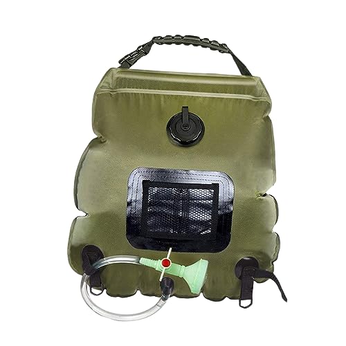 Supvox 20L Solardusche Camping Duschsack Mit Duschdü Für Outdoor Aktivitäten Wandern Schwimmen Und Reisen Tragbare Wasseraufbewahrungstasche Olivgrün von Supvox