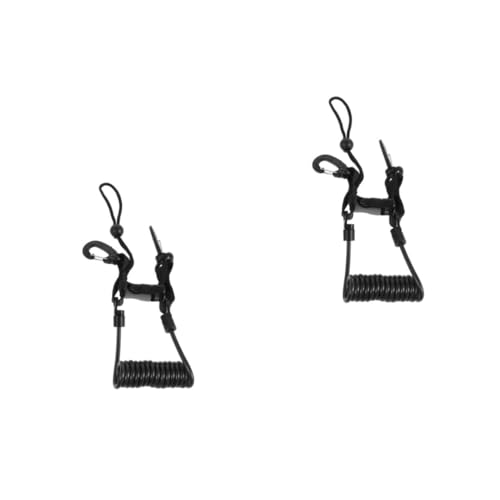 Supvox 2St Tauchkameraseil Zubehör für Tauchflaschen drehbarer Karabinerhaken Tauchclip Tauchlampen Tauchen Fallseil zum Tauchen Tauchtrainingszubehör Tauch-Federclip Nylon Black von Supvox