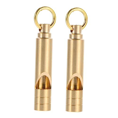 Supvox 2st Vintage Pfeife Aus Messing Outdoor-suchpfeife Outdoor-Accessoire Outdoor-Pfeife Schiedsrichter Pfeifen Hohe Pfeife Erste-Hilfe-Pfeife Tragbare Pfeife Überlebenspfeife Golden von Supvox