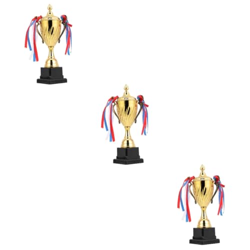 Supvox 3St Party-Trophäen-Requisiten fußball Fußballgeschenke für Kinder goldener Pokal goldene Trophäe Wettkampfpokal evengers event cup Spiele Trophäe Trophäenspielzeug Metall von Supvox