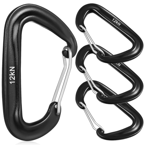 Supvox 4 Stück Robuste Karabiner – 12 Kn Metall-D-Förmige Clips – 3 D-Förmige Karabiner Mit Karabinerhaken Kleine Karabiner Für Camping Wandern Klettern Und Outdoor-Zubehör von Supvox