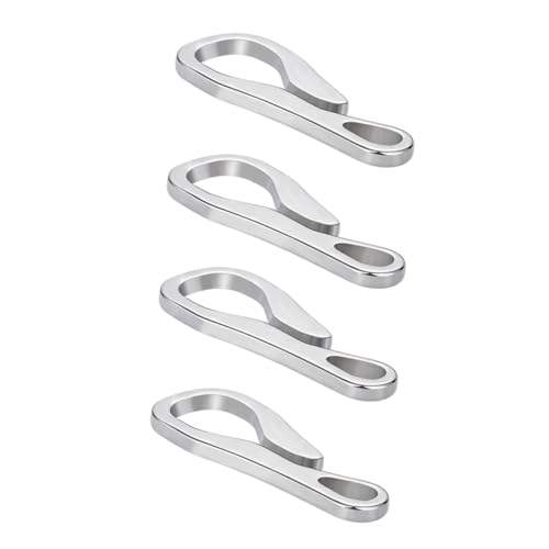 Supvox 4 Stück Schlüsselanhänger Gestell Klemmbretter hängender Korb Haken Schlüsselband clé Pocket Clip notfallausrüstung Karabiner aus Metall Haken aus Edelstahl Rostfreier Stahl Silver von Supvox