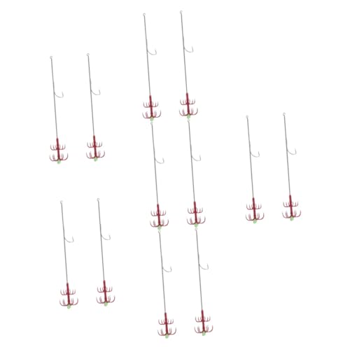 Supvox 6 Sätze Doppelter Schirmhaken Stangen Angelhaken Rigs Fishing Accessories Angeln Zubehör Klemmbausteine Haken Zum Angeln Im Freien Tintenfischhaken Rostfreier Stahl Rot 2 Stück * 6 von Supvox