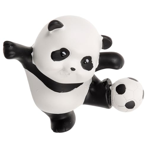 Supvox Kleine Panda Statue Desktop Tier Skulptur Panda Deko Für Garten & Wohnraum Sport Panda Figurine & Souvenir Zur Sportveranstaltung 2023 Fußball von Supvox