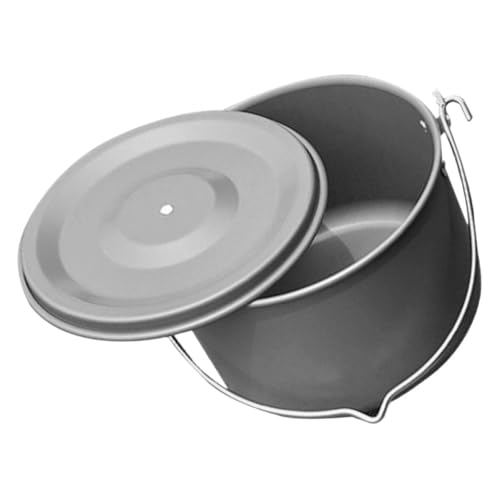 Supvox Picknick-hängetopf Lagertopf Camping Teller Campingkochgeschirr Aus Edelstahl Campingpfanne Lagerfeuer Wasserkocher Camping-pfanne Lagerofen Aluminiumlegierung Dark Grey von Supvox