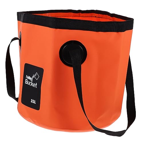 Supvox zusammenklappbarer Behälter klappbarer Eimer Foldable Bucket Faltbarer Eimer Faltbarer Wasserbehälter Autowäsche Camping Wassereimer zusammenklappbarer wasserbehälter PVC Orange von Supvox