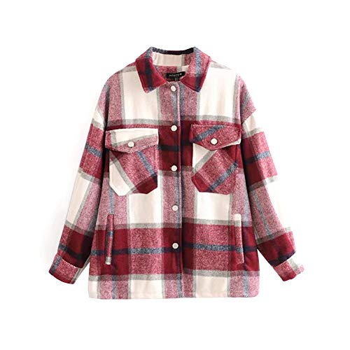 Surakey Mode Damen Karierte Jacke Knöpfen Langarm Oversize Bluse Mantel mit Karomuster Taschen Hemd Jacke Herbst Boyfreind Jeansjacke Surakey Mode Damen Karierte Jacke Knöpfen Langarm Oversize Bluse Mantel mit Karomuster Taschen Hemd Jacke Herbst Boyfreind Jeansjacke von Surakey