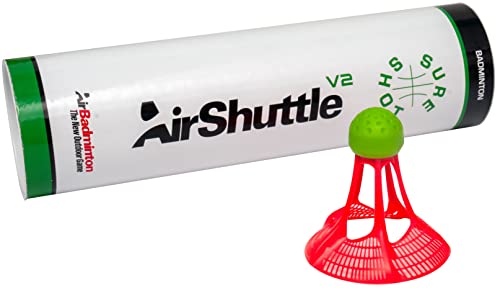 Sure Shot Air Badminton-Shuttle V2, 6 Stück, rot, Einheitsgröße von Sure Shot