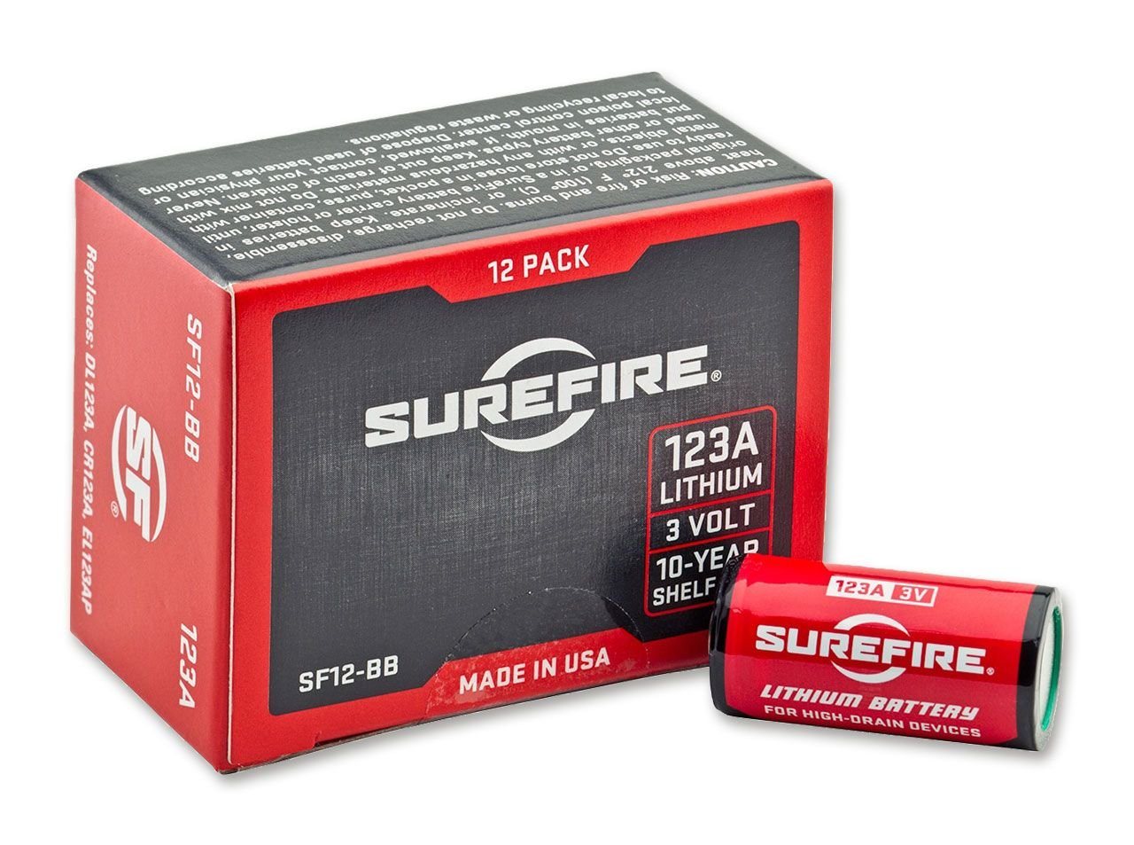 Surefire Taschenmesser Surefire Batterie-Set CR123A 12x SF12-BB von Surefire
