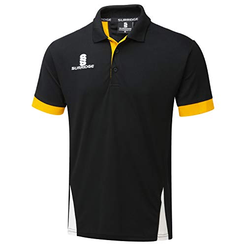 Surridge Sports Herren Klinge Poloshirt, Schwarz/Bernstein/Weiß, S von Surridge Sports