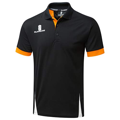 Surridge Sports Herren Klinge Poloshirt, Schwarz/Orange/Weiß, S von Surridge Sports