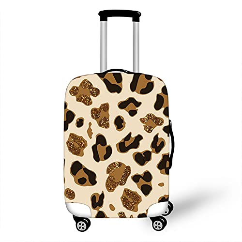 Reise Kofferschutzhülle Waschbare, Surwin Reisetasche Kofferbezug 3D Leopard Druck Elastisch Kofferhülle Gepäck Cover Reisekoffer Hülle Schutz Bezug Schutzhülle (Beige,XL (30-32 Zoll)) von Surwin