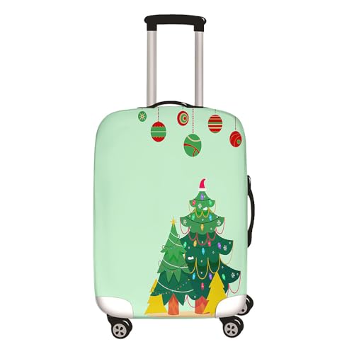 Surwin 3D Druck Reise Kofferschutzhülle Reisetasche Kofferbezug Elastisch Kofferhülle Gepäck Cover Waschbare Reisekoffer Hülle Schutz Bezug Schutzhülle (Weihnachtsbaummuster 5,S (18-20 Zoll)) von Surwin