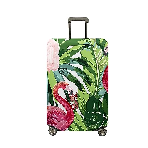 Surwin 3D Flamingo Muster Reise Kofferschutzhülle Waschbare Reisetasche Kofferbezug Elastisch Kofferhülle Gepäck Cover Reisekoffer Hülle Schutz Bezug Schutzhülle (Blatt,L (26-28 Zoll)) von Surwin