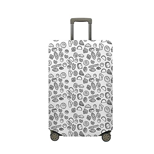 Surwin 3D Muster Reise Kofferschutzhülle Reisetasche Kofferbezug Elastisch Kofferhülle Gepäck Cover Waschbare Reisekoffer Hülle Schutz Bezug Schutzhülle (Bemaltes Brot 1,XL (30-32 Zoll)) von Surwin