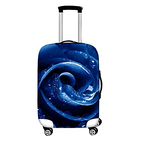 Surwin 3D Reise Kofferschutzhülle Waschbare Reisetasche Kofferbezug Elastisch Kofferhülle Gepäck Cover Reisekoffer Hülle Schutz Bezug Schutzhülle (Blaue Rose,M (22-24 Zoll)) von Surwin