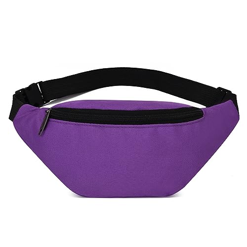 Surwin Solide Farbe Bauchtasche für Damen Herren, Gürteltasche Verstellbarem Riemen Hüfttasche Brusttasche Umhängetasche für Reisen Outdoor Sportarten Training Jogging Radfahren (Lila) von Surwin