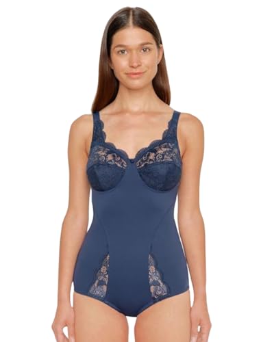 SUSA Body ohne Bügel Latina I Body Shapewear Damen stark formend I Frauen Mieder I Softer Bodysuit mit Shaping Effekt I Formt Taille, Bauch und Po, Blau (Marine 022), 85C von Susa