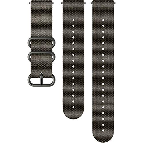 Suunto Ersatz-Uhrenarmband, für alle Suunto Spartan Sport WRH und Suunto 9 Uhren, Textil, Länge: 24,4 cm, Stegbreite: 24 mm, Grau/Schwarz, Inkl. Stifte zur Montage, SS050229000, M/L von SUUNTO