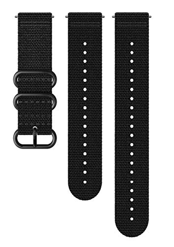 Suunto Ersatz-Uhrenarmband, für alle Suunto Spartan Sport WRH und Suunto 9 Uhren, Textil, Länge: 24,4 cm, Stegbreite: 24 mm, Schwarz/Schwarz, Inkl. Stifte zur Montage, SS050228000 von SUUNTO