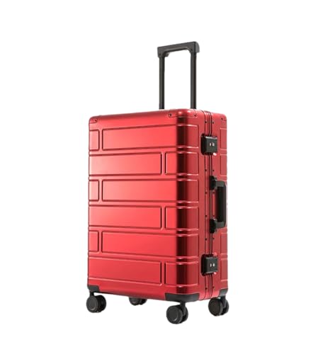 Allaluminium-Koffer, Universalrad, Damenmode, Trolley-Koffer, Passwort-Koffer, Unisex, leichter Koffer, rot, 51 cm von Suwequest
