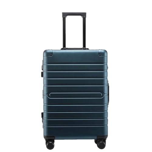 Business-Gepäck, Aluminium, Trolley, Koffer, Handgepäck, Spinner-Räder, Hardside-Gepäck, silberfarben, blau, 51 cm von Suwequest