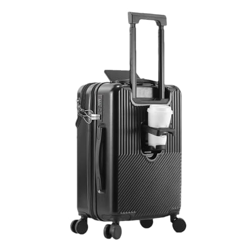 Robustes Gepäck-Set mit großer Kapazität, Koffer, vorne offen, Unisex, Handgepäck, Reisegepäck, Schwarz , 55.8 cm von Suwequest