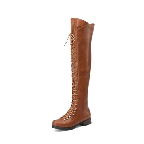 Suwequest Damen Halbschuhe Herbst und Winter Leder Dicker Absatz Stiefel von Suwequest