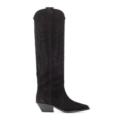 Suwequest Damen Hohe Stiefel, hautfarben, kniehohe Stiefel, sexy, spitzer Zehenbereich, Spike, Kitten-Heels, Ritterstiefel von Suwequest