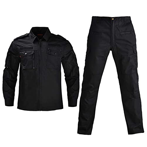 Suwequest Militäruniform Camouflage Combat Shirt Uniforme Militar Taktischer Anzug Kleidung Herren Arbeitskleidung mit Mützen Black with caps L-65-75kg Suwequest Militäruniform Camouflage Combat Shirt Uniforme Militar Taktischer Anzug Kleidung Herren Arbeitskleidung mit Mützen Black with caps L-65-75kg von Suwequest