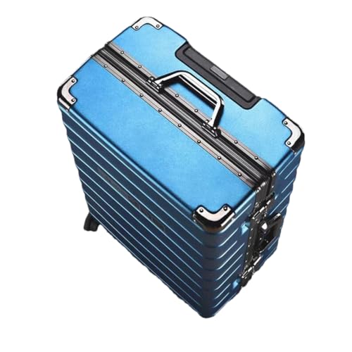 Suwequest Reisegepäck, Aluminiumrahmen, Stange, Trolley, Koffer, Handgepäck, große Kapazität, Passwortbox, blau, 66 cm von Suwequest