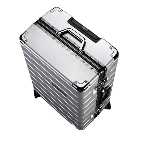 Suwequest Reisegepäck, Aluminiumrahmen, Stange, Trolley, Koffer, Handgepäck, große Kapazität, Passwortbox, silber, 61 cm (24 zoll) von Suwequest