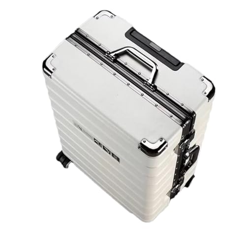 Suwequest Reisegepäck, Aluminiumrahmen, Stange, Trolley, Koffer, Handgepäck, große Kapazität, Passwortbox, weiß, 55,9 cm (22 zoll) von Suwequest