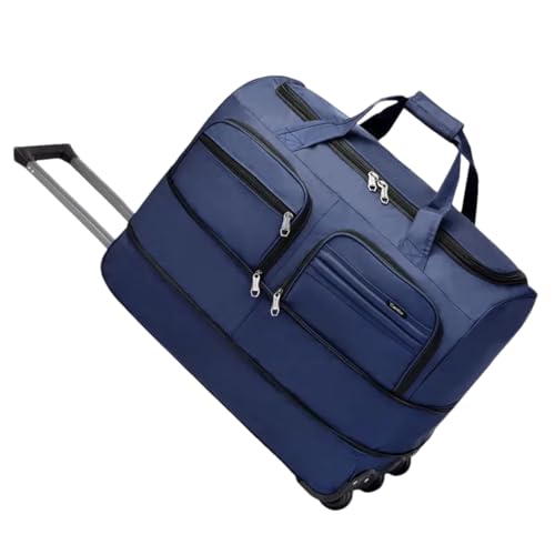 Suwequest Trolley-Taschen mit Rollen und Rollen, faltbar, Oxford-Gepäck, Reisekoffer, Rollgepäck, Reisegepäck, blau, 51 cm von Suwequest