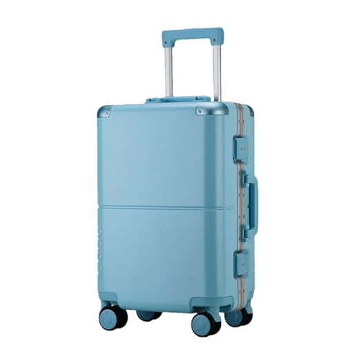 Trolley-Koffer mit großem Fassungsvermögen, Rollen, Unisex, einfarbig, Check-in-Koffer, modisch, helle Farben, blau, 66 cm von Suwequest