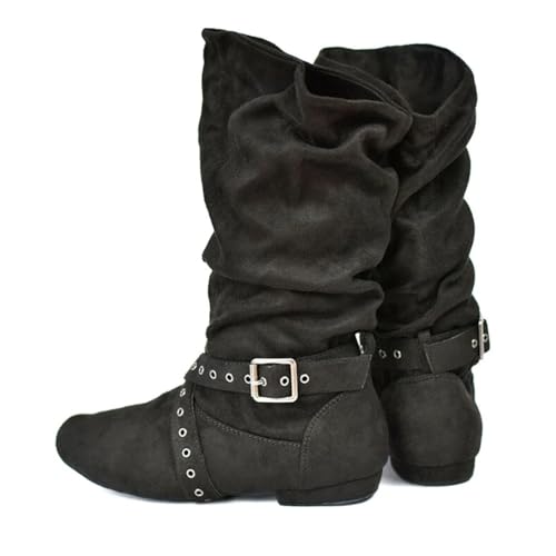 Wildledersohle Stiefel für Damen, Latein-Tanzstiefel, lang, zum Aufwärmen von Suwequest