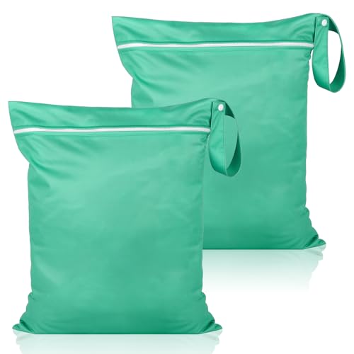 Svalor 2 Stück Wet Bag, Wiederverwendbar Schmutzige Kleidung Nasstasche, wasserdichte Wetbag Schwimmsachen mit Reißverschluss, für Baby-Stoffwindeln Sportkleidung Badeanzüge, 40 x 50 cm, Grün Svalor 2 Stück Wet Bag, Wiederverwendbar Schmutzige Kleidung Nasstasche, wasserdichte Wetbag Schwimmsachen mit Reißverschluss, für Baby-Stoffwindeln Sportkleidung Badeanzüge, 40 x 50 cm, Grün von Svalor