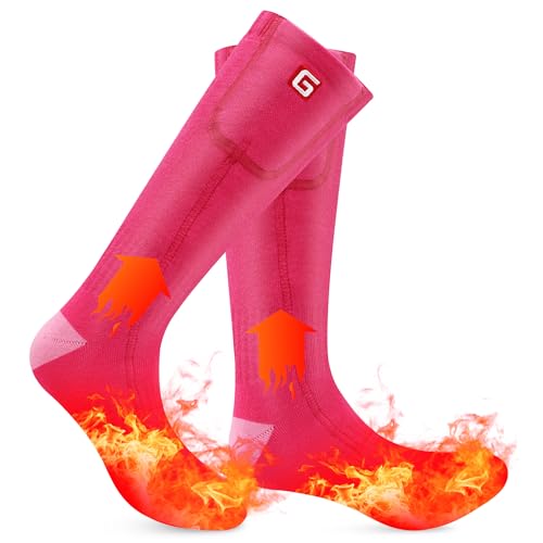Beheizbare Socken für Damen, Elektrische Heizsocken Wiederaufladbare Batterie Beheizte Socken Winter Fußwärmer Socken für Camping Skifahren Wandern von Svpro