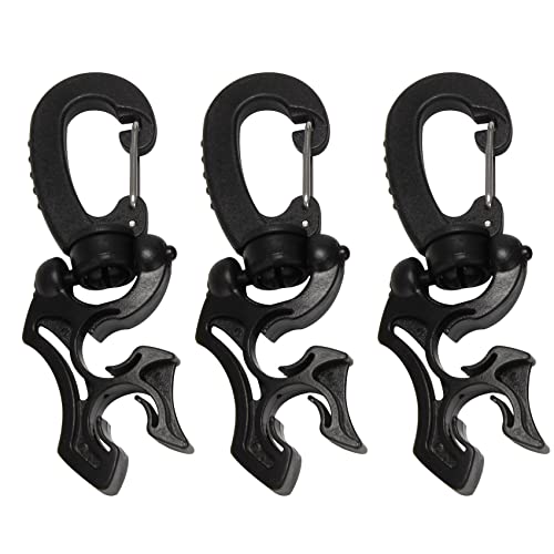 Swiixxer 3 StüCk Tauchen Halter Clip Tauchen Tauchen Doppel BCD Clip mit Schnapp Verschluss für Tauchen Schnorchel ZubehöR von Swiixxer