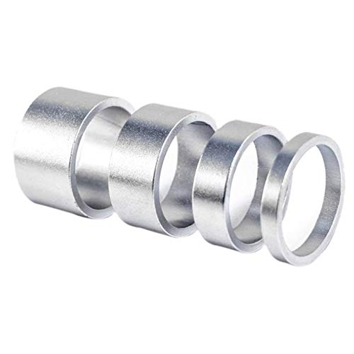 Swiixxer 4 StüCk/Set 5/10/15 / 20Mm Headset Spindel Abstand Halter Aus Aluminium Legierung 28,6Mm Scheiben Kappe für Rennrad, Silber von Swiixxer